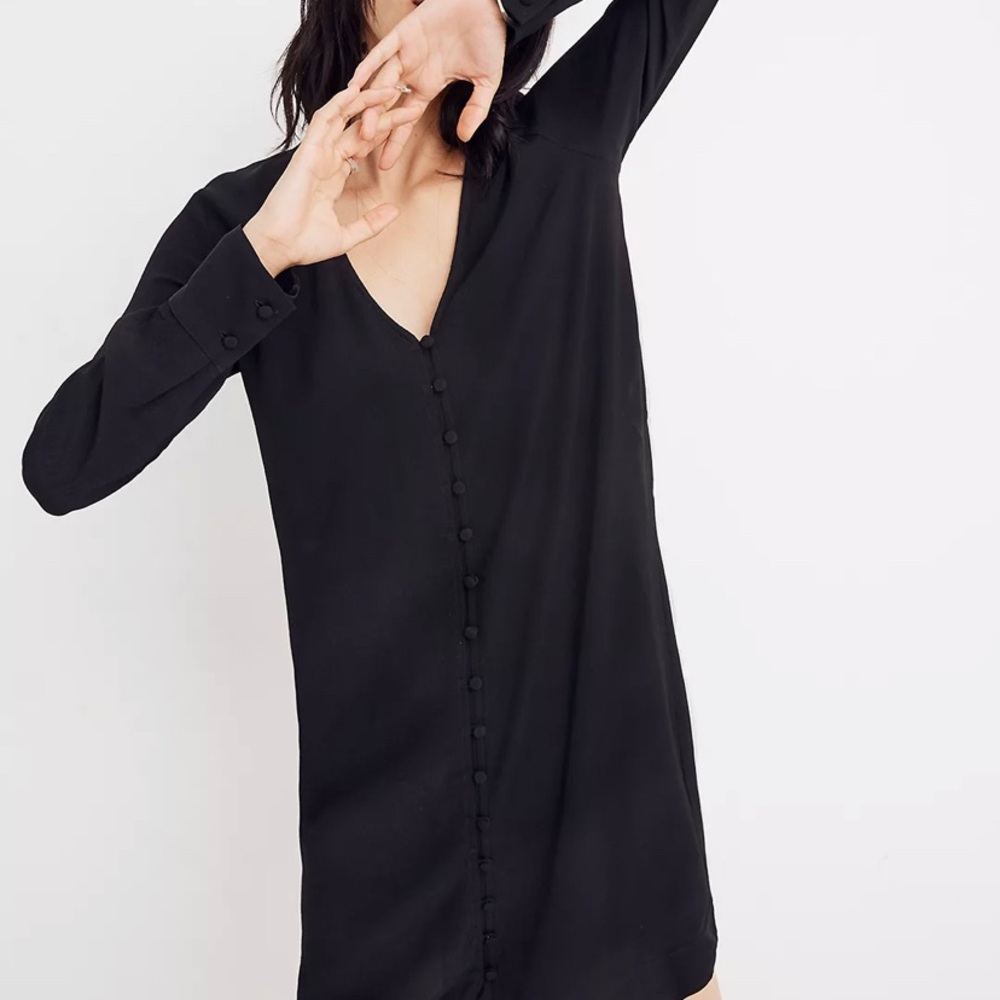 Madewell NWT Heather Long Sleeve front button dress